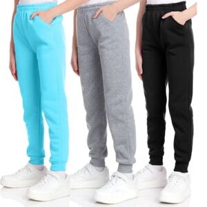 Coney Island Girls’ Sweatpants – 3 Pack Active Fleece Joggers Size 7/8